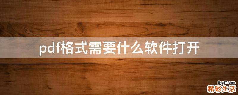pdf格式需要什么软件打开