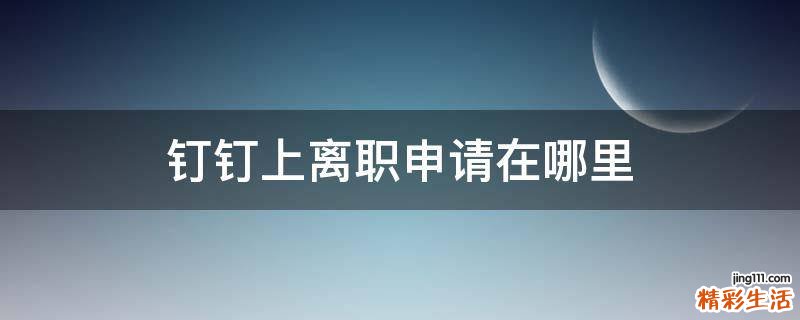 钉钉上离职申请在哪里