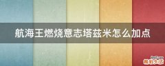 航海王燃烧意志塔兹米怎么加点