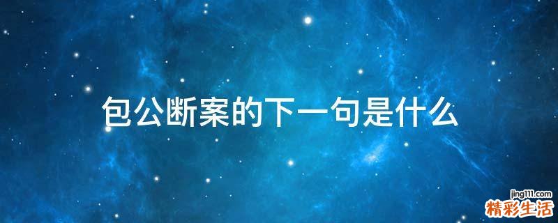 包公断案的下一句是什么