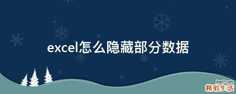 excel怎么隐藏部分数据