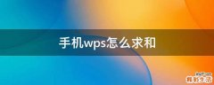 手机wps怎么求和