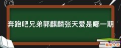 奔跑吧兄弟郭麒麟张天爱是哪一期