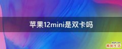 苹果12mini是双卡吗