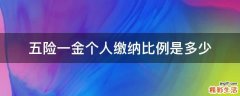 五险一金个人缴纳比例是多少