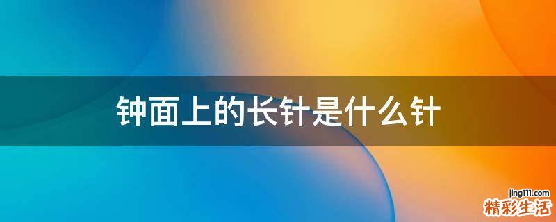 钟面上的长针是什么针