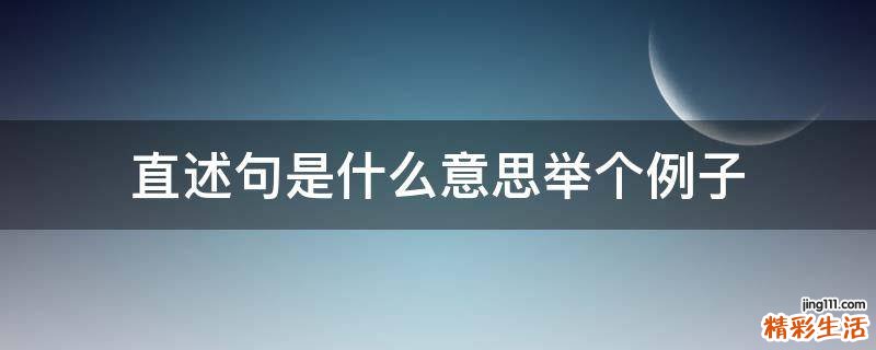 直述句是什么意思举个例子
