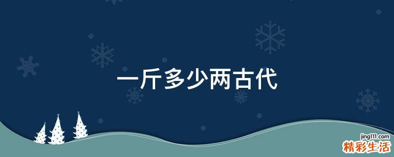 一斤多少两古代