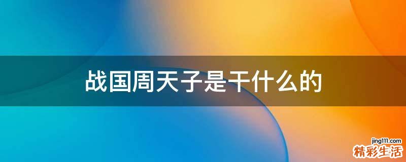 战国周天子是干什么的