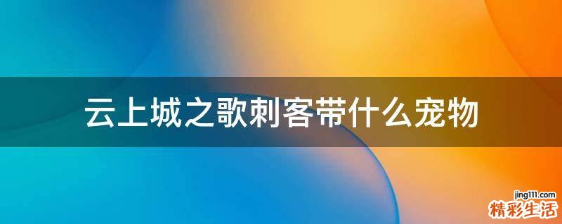 云上城之歌刺客带什么宠物