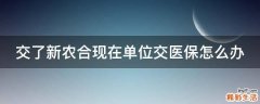 交了新农合现在单位交医保怎么办