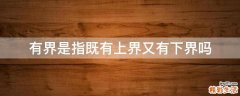 有界是指既有上界又有下界吗