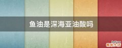 鱼油是深海亚油酸吗