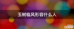 玉树临风形容什么人