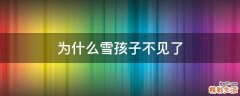 为什么雪孩子不见了