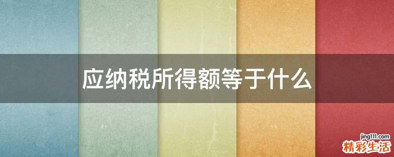 应纳税所得额等于什么