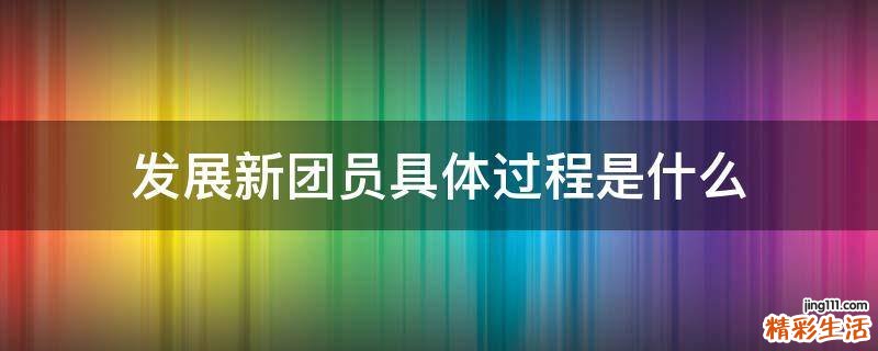 发展新团员具体过程是什么