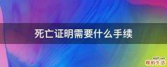 死亡证明需要什么手续