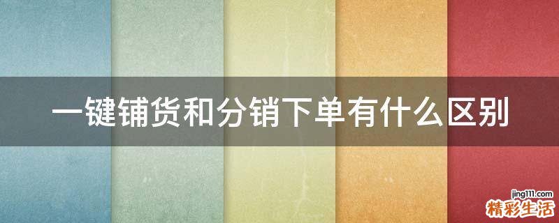 一键铺货和分销下单有什么区别