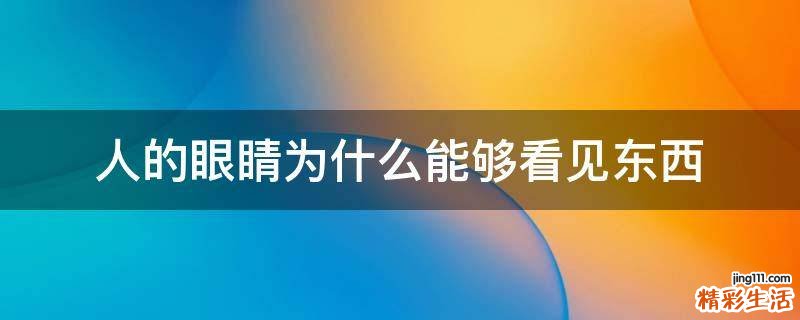 人的眼睛为什么能够看见东西