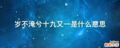 岁不淹兮十九又一是什么意思