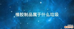 橡胶制品属于什么垃圾