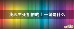 我必生死相依的上一句是什么