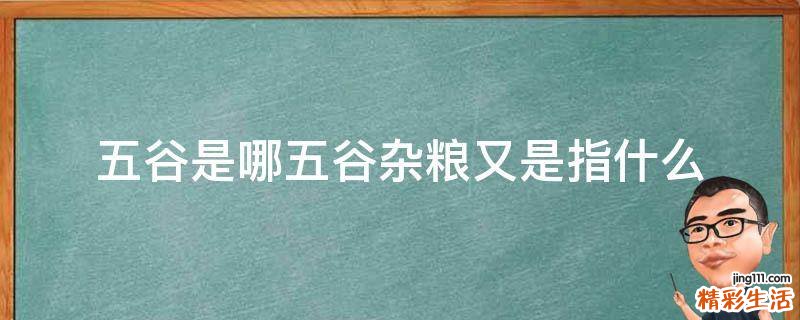 五谷是哪五谷杂粮又是指什么