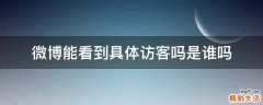 微博能看到具体访客吗是谁吗