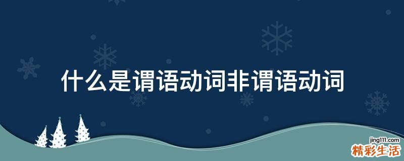 什么是谓语动词非谓语动词