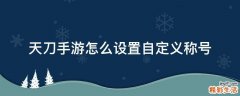 天刀手游怎么设置自定义称号