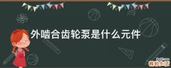 外啮合齿轮泵是什么元件