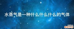 水蒸气是一种什么什么什么的气体