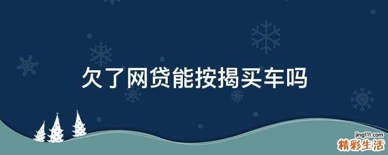 欠了网贷能按揭买车吗