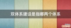 双体系建设是指哪两个体系