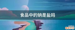 食品中的钠是盐吗