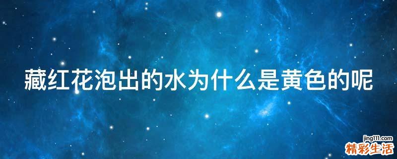 藏红花泡出的水为什么是黄色的呢