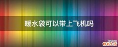 暖水袋可以带上飞机吗
