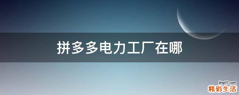 拼多多电力工厂在哪