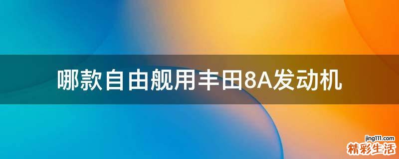 哪款自由舰用丰田8A发动机