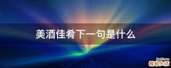美酒佳肴下一句是什么