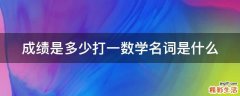 成绩是多少打一数学名词是什么