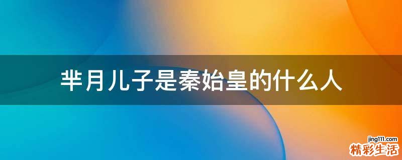 芈月儿子是秦始皇的什么人