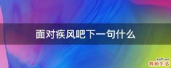 面对疾风吧下一句什么