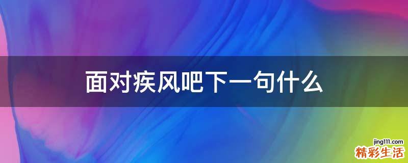 面对疾风吧下一句什么