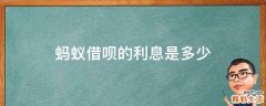 蚂蚁借呗的利息是多少