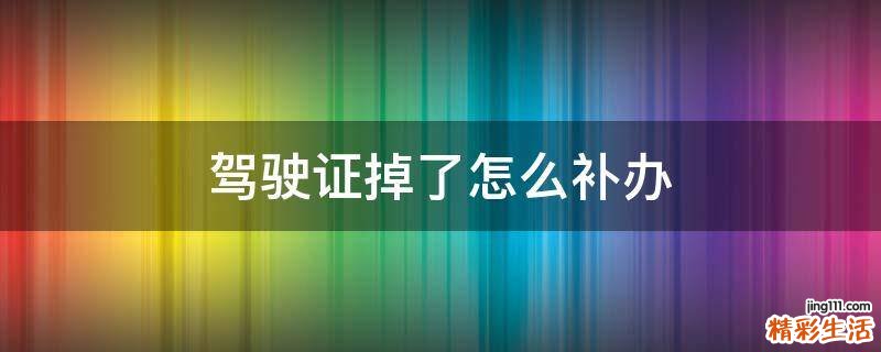 驾驶证掉了怎么补办