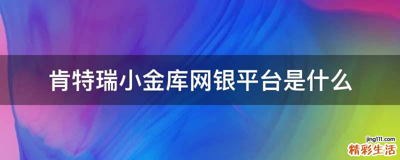 肯特瑞小金库网银平台是什么