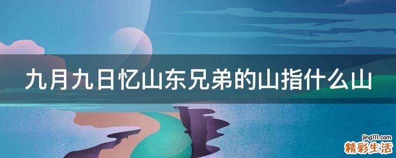 九月九日忆山东兄弟的山指什么山