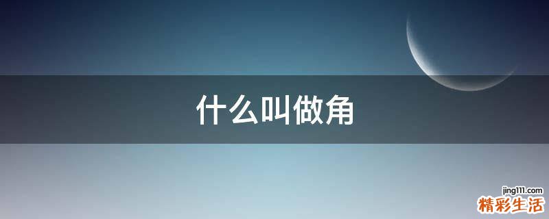 什么叫做角